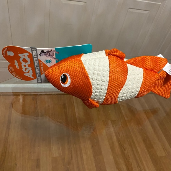 - ASPCA Multi-Textured Fish Clinker & Squeaky Dog Toy 12” - Picture 6 of 7